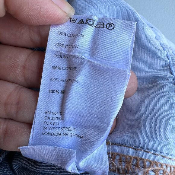 Free People We the Free Jeans Womens Size 31 Acid Wash High Rise Distressed Raw - Picture 13 of 13